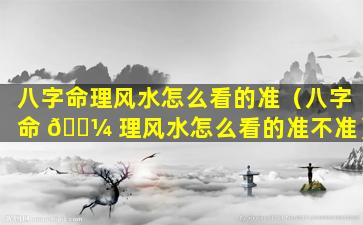 八字命理风水怎么看的准（八字命 🌼 理风水怎么看的准不准）